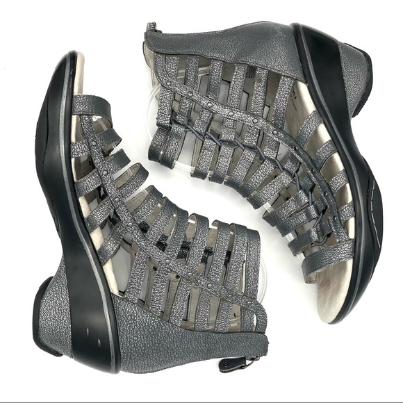 Jambu Brookline Metallic Gladiator Sandals Women’s Size 8 Cushioned Wedge Heel - Picture 5 of 8